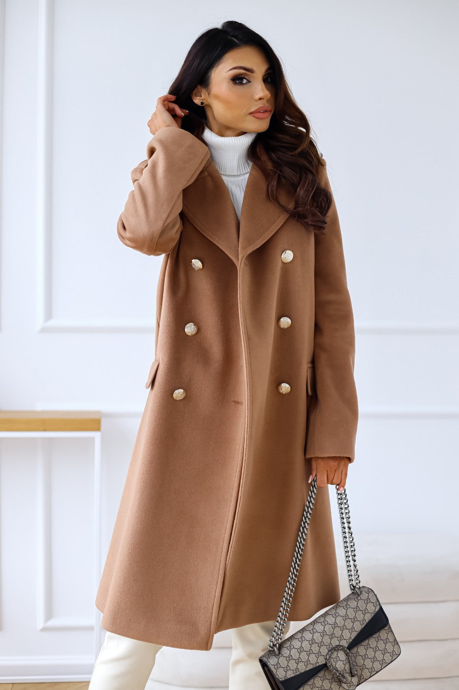 Ladies' Midi Winter Coat with Buttons