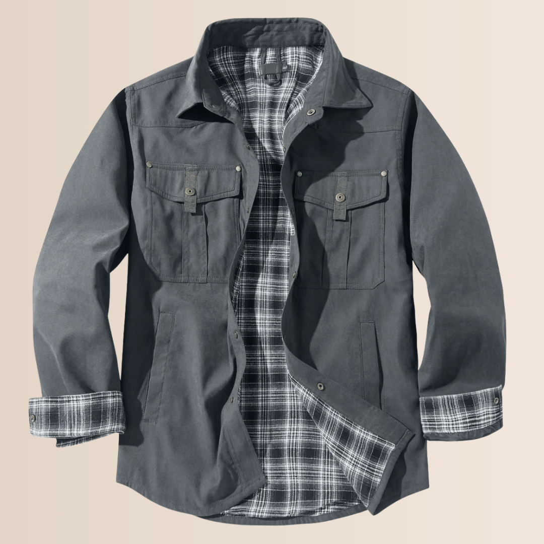 Vintage-Hemdjacke aus kariertem Flanell für Herren
