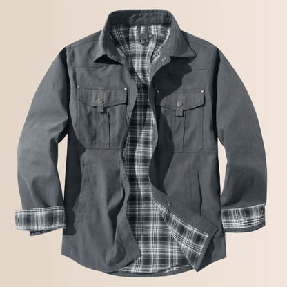 Vintage-Hemdjacke aus kariertem Flanell für Herren