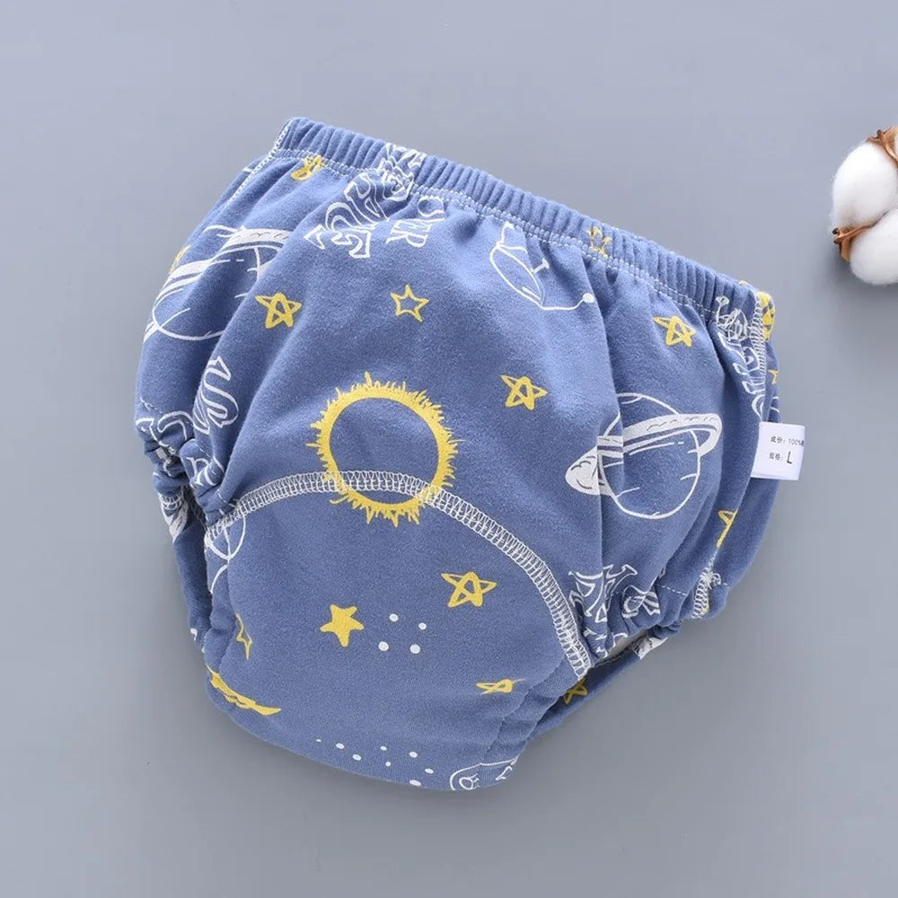 Reusable Baby Nappy Pants with Waterproof 6-Layer Crotch