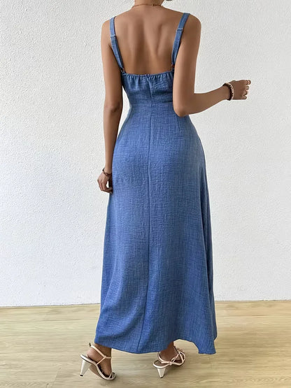 Robe portefeuille à fines bretelles