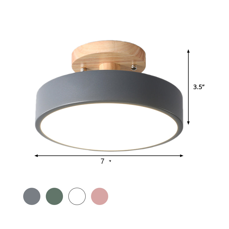 Scandinavian Wooden LED Ceiling Lamp for Hallway
