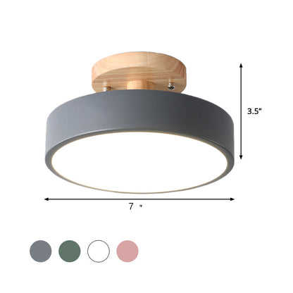 Scandinavian Wooden LED Ceiling Lamp for Hallway