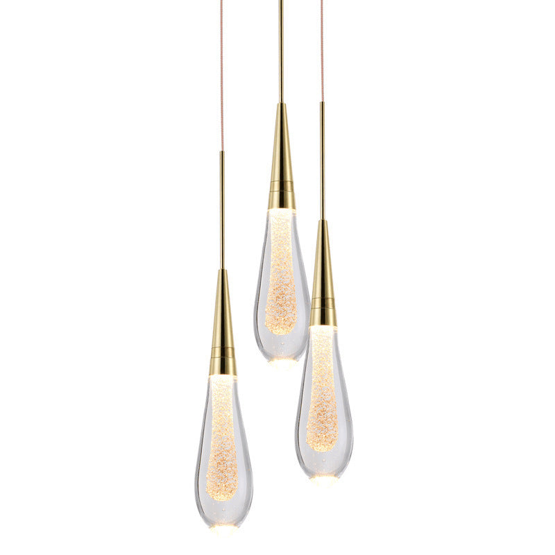 Golden Drop Crystal Pendant Light