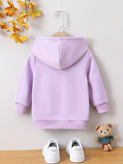 Toddler Girls' Hoodie with Cartoon Animal Print - Ana