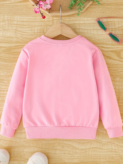 Girls' sweatshirt with unicorn print and round neck - Halina
