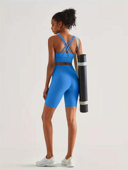 High-Waisted Sports Shorts