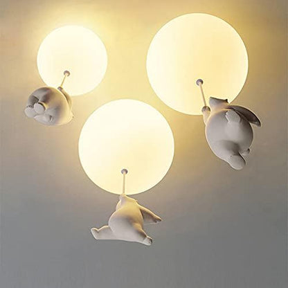 Playful Ceiling Lamp with Bears and Balloon Lights for Children's Room