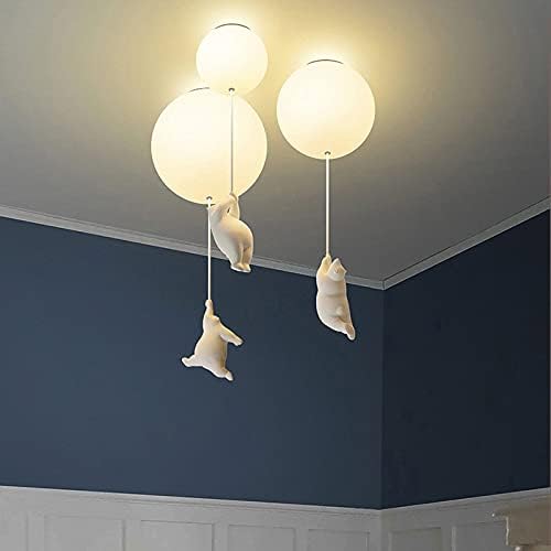 Playful Ceiling Lamp with Bears and Balloon Lights for Children's Room