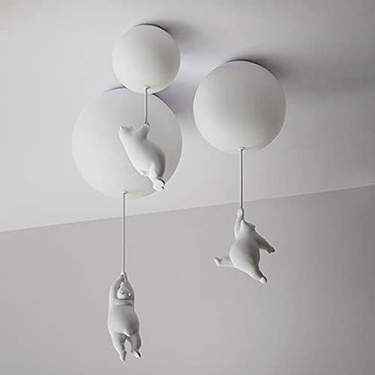 Playful Ceiling Lamp with Bears and Balloon Lights for Children's Room