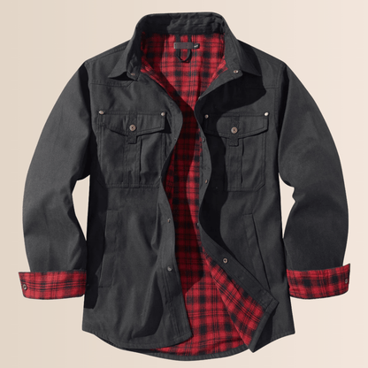 Vintage-Hemdjacke aus kariertem Flanell für Herren