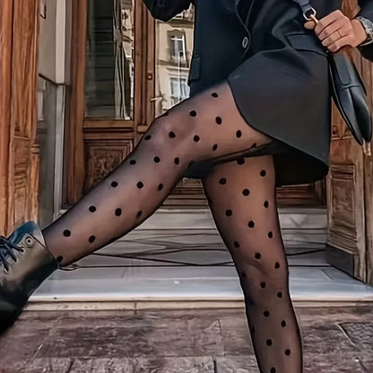 Collants à motif à pois