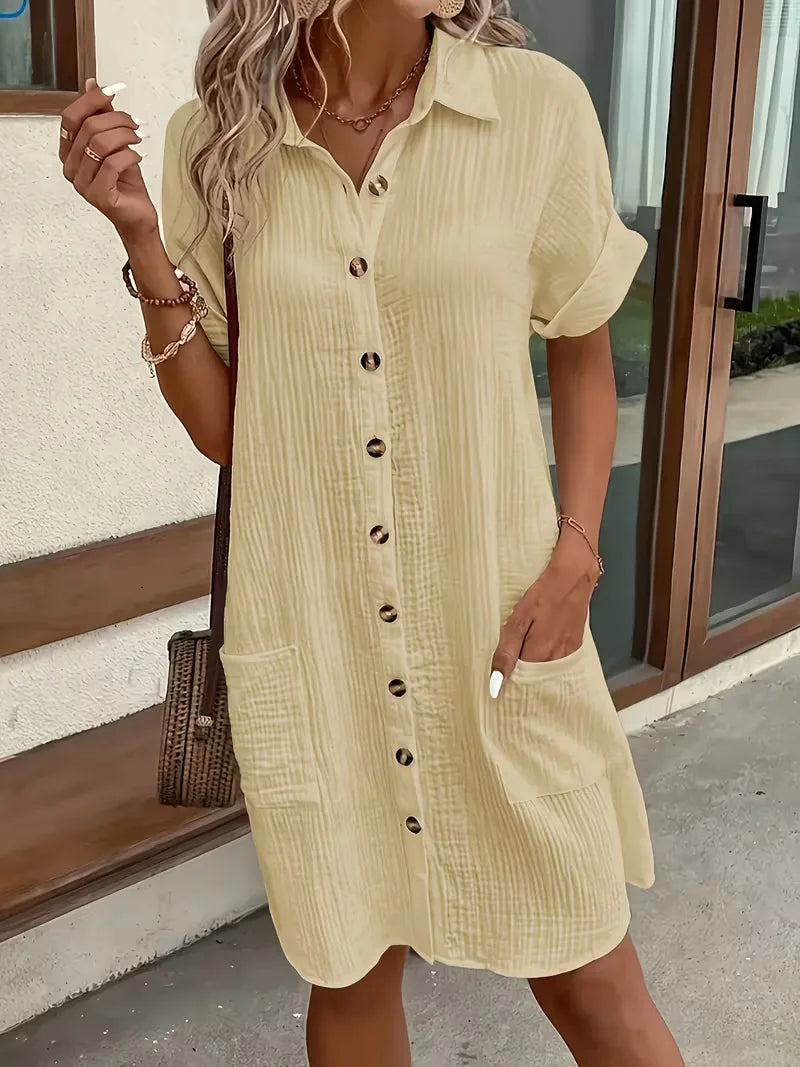 Robe chemise à manches courtes