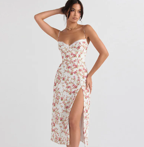 Summer Dress with Flowers - Light and Comfortable