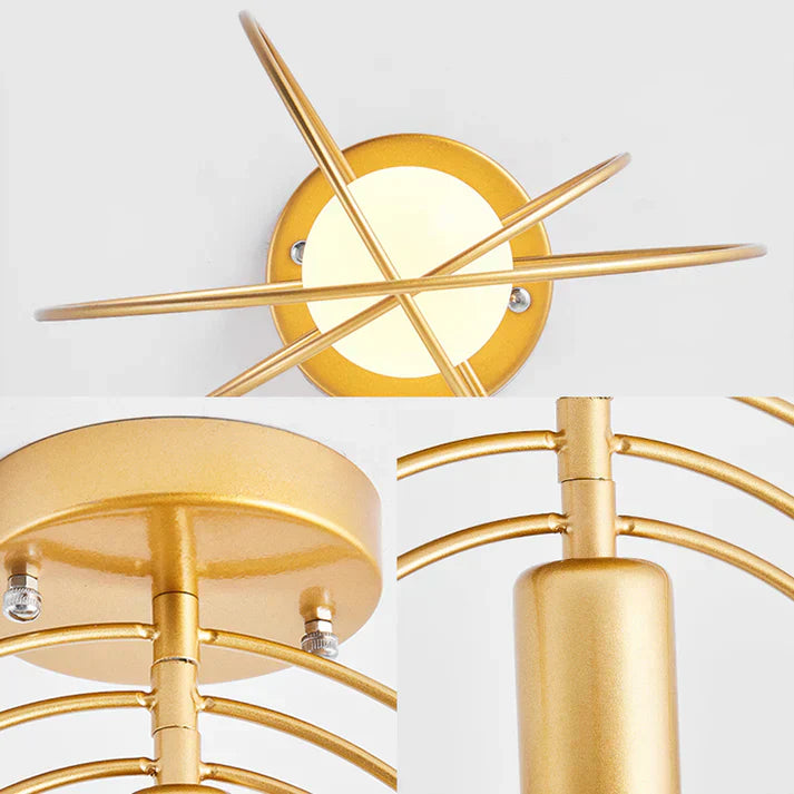 Luxury Gold Ring Ceiling Lamp
