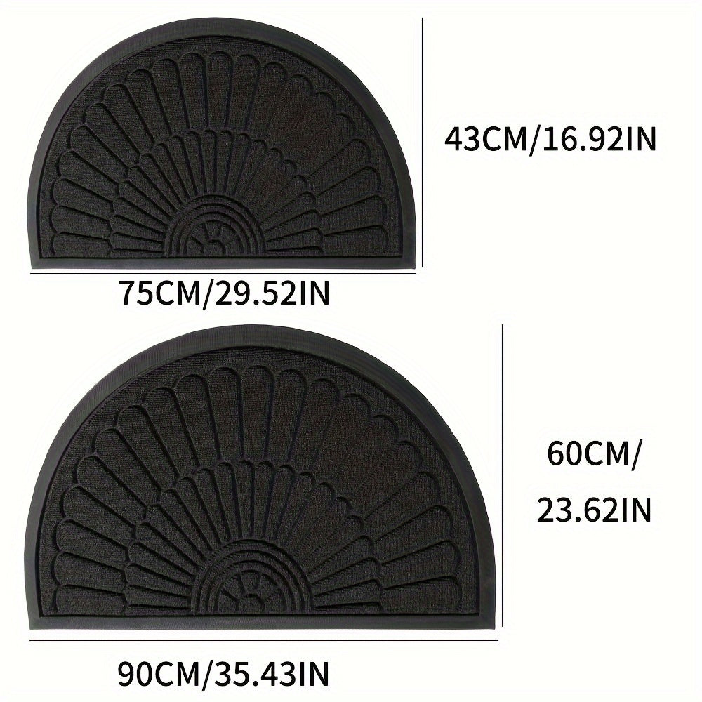 Sustainable Rubber Doormat - Half-Round Design for Outdoor and Indoor Use
