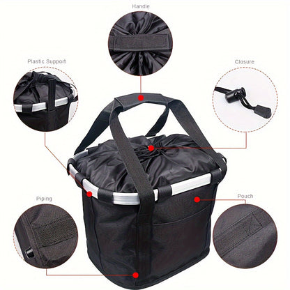 Foldable Bike Basket – High Capacity and Sturdy Load-Bearing for Bikes and Pets