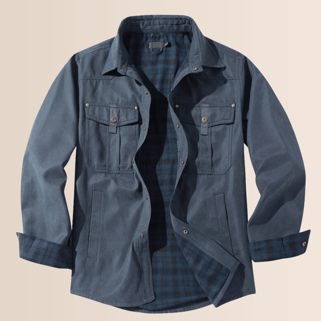 Vintage-Hemdjacke aus kariertem Flanell für Herren