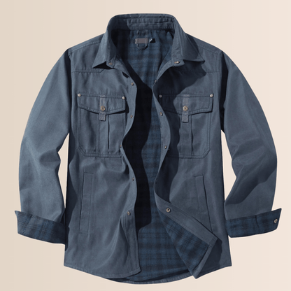 Vintage-Hemdjacke aus kariertem Flanell für Herren