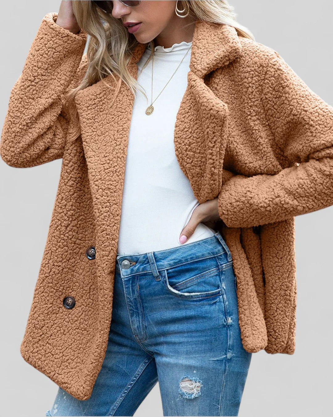 Genevieve – Eleganter weicher Mantel für Damen