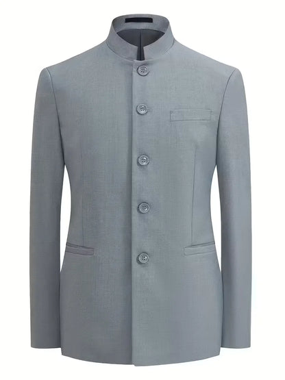 Blazer ajusté avec col mandarin