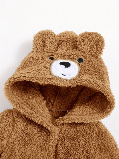 Roupão com capuz para bebé – roupão macio de tecido teddy para bebés e crianças pequenas, ideal para o inverno