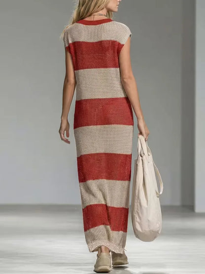 Maxi cover-up with V-neck