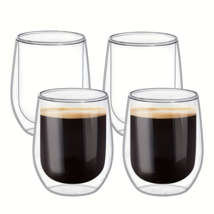 Set van 4 dubbelwandige glazen - glazen van 350ml voor warme en koude dranken