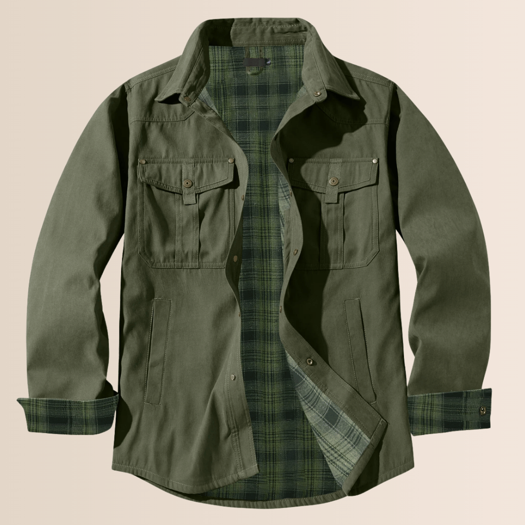Vintage-Hemdjacke aus kariertem Flanell für Herren