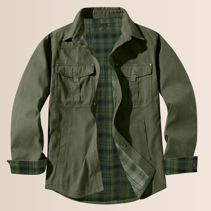 Vintage-Hemdjacke aus kariertem Flanell für Herren