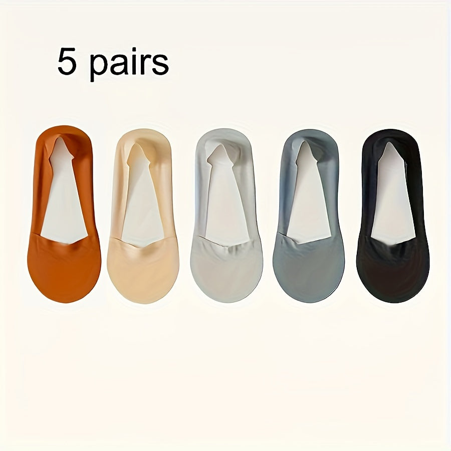 5 paar ijzijden sokken – Ademend en antislip, onzichtbaar onder damesschoenen