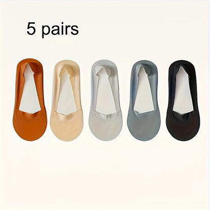 5 paar ijzijden sokken – Ademend en antislip, onzichtbaar onder damesschoenen