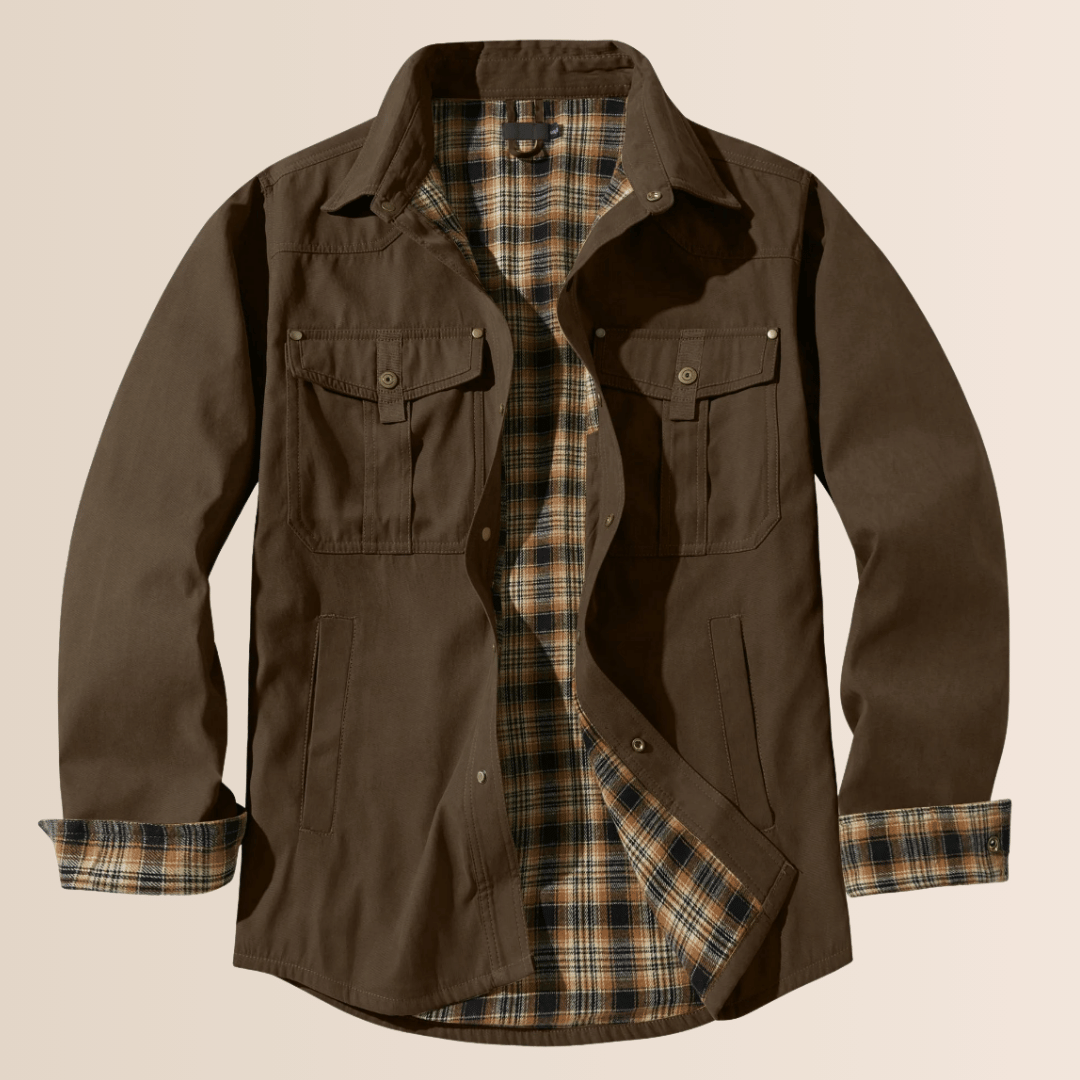 Vintage-Hemdjacke aus kariertem Flanell für Herren