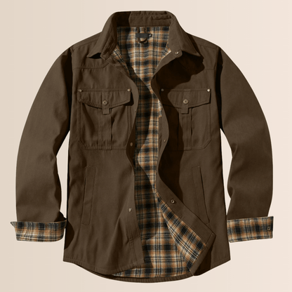 Vintage-Hemdjacke aus kariertem Flanell für Herren