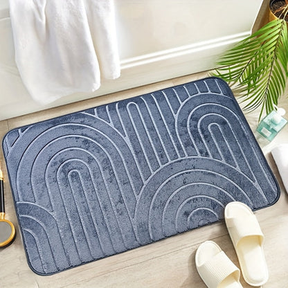 Tapis de bain géométrique antidérapant – Confortable et élégant pour votre salle de bains