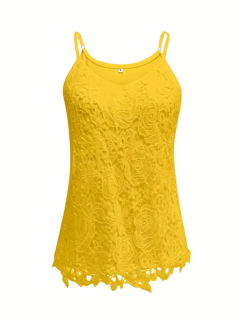 lace tank top with V-neck