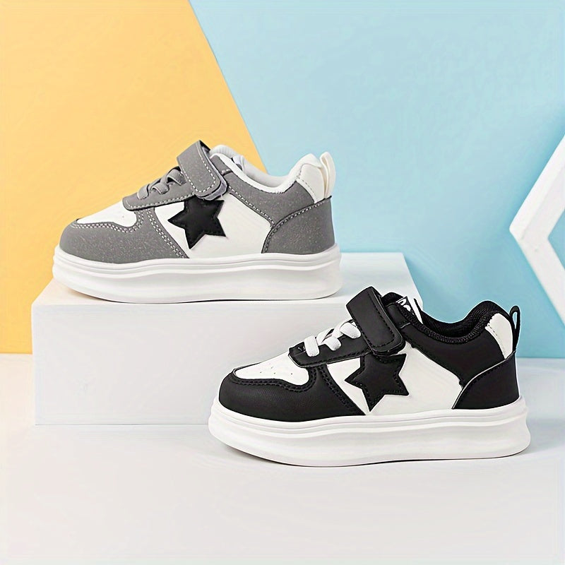 Sneakers vintage e casual con motivo a stelle per ragazzi, con chiusura in velcro - Rey