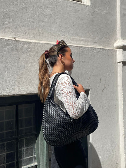Elegante borsa a tracolla intrecciata - Per un look raffinato