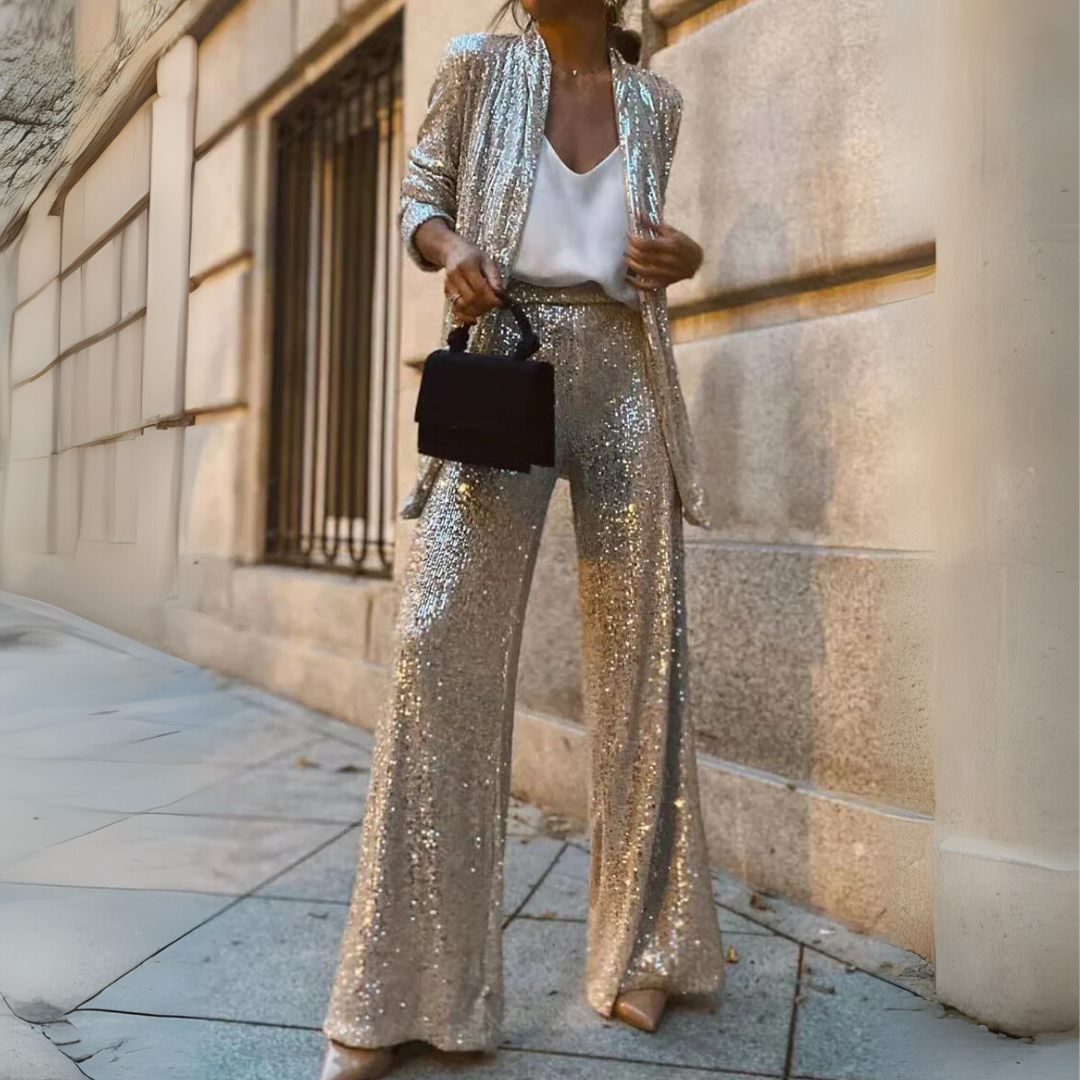 Třpytivý kardigan v elegantním svátečním stylu