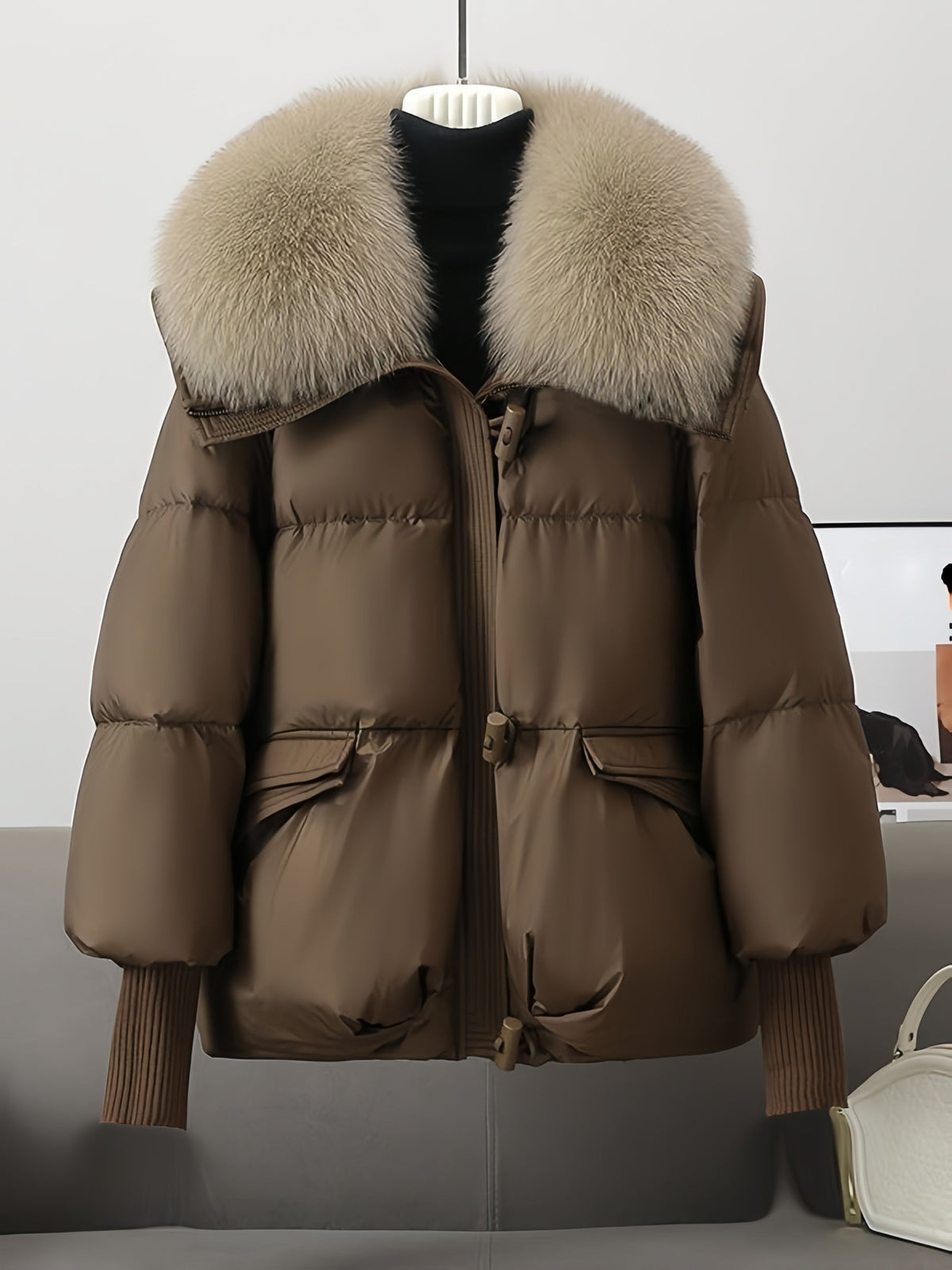 Dámská bomber bunda s odnímatelným límcem – teplá a elegantní