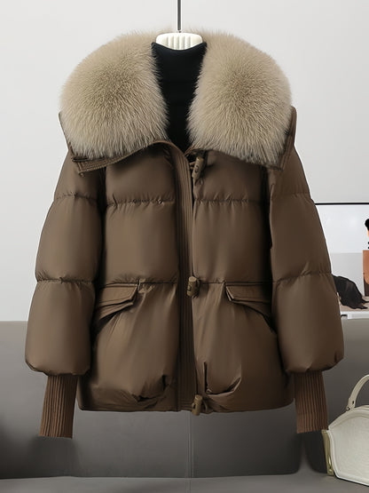 Dámská bomber bunda s odnímatelným límcem – teplá a elegantní