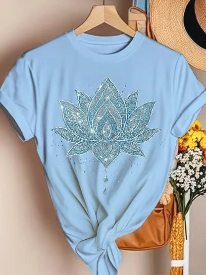 T-shirt avec imprimé fleur de lotus