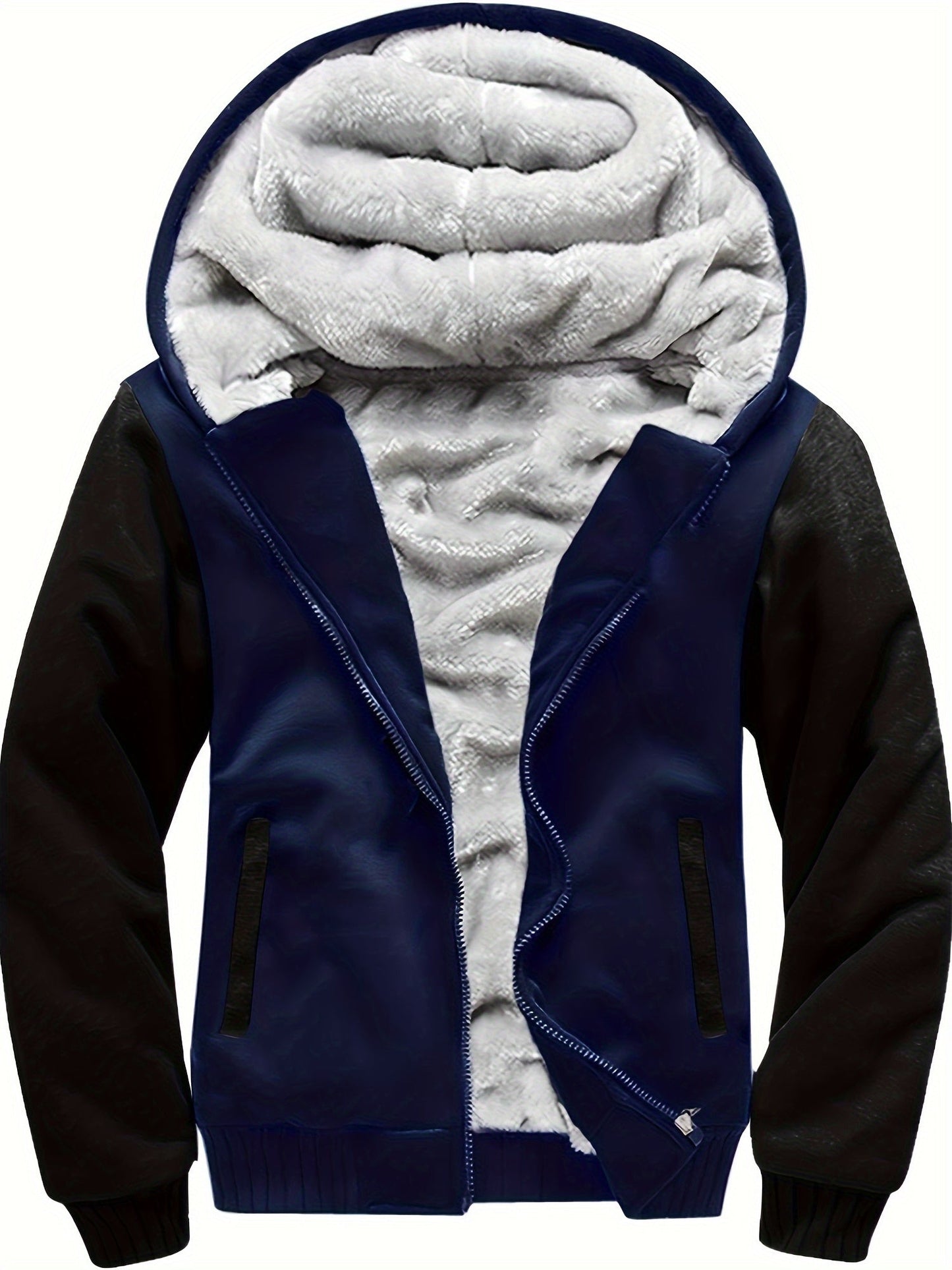 Sherpa-lined children's fleece full zip hooded jacket - Josiah