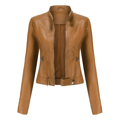Leather Ladies Jacket with Pockets - Sanda