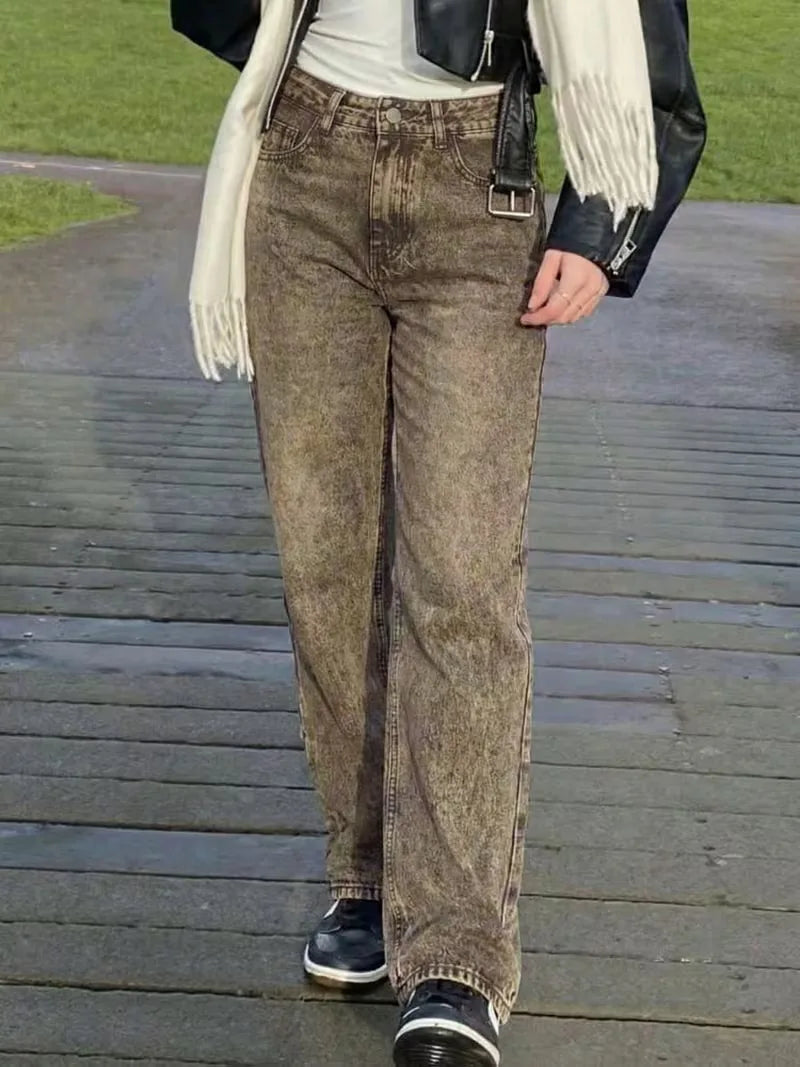 Jean droit taille mi-haute