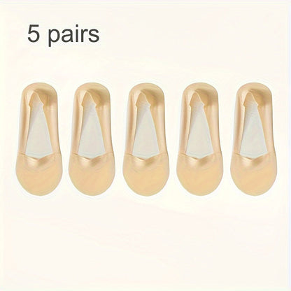 5 paar ijzijden sokken – Ademend en antislip, onzichtbaar onder damesschoenen