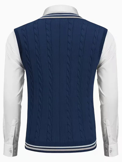 Gilet sans manches en tricot avec col en V