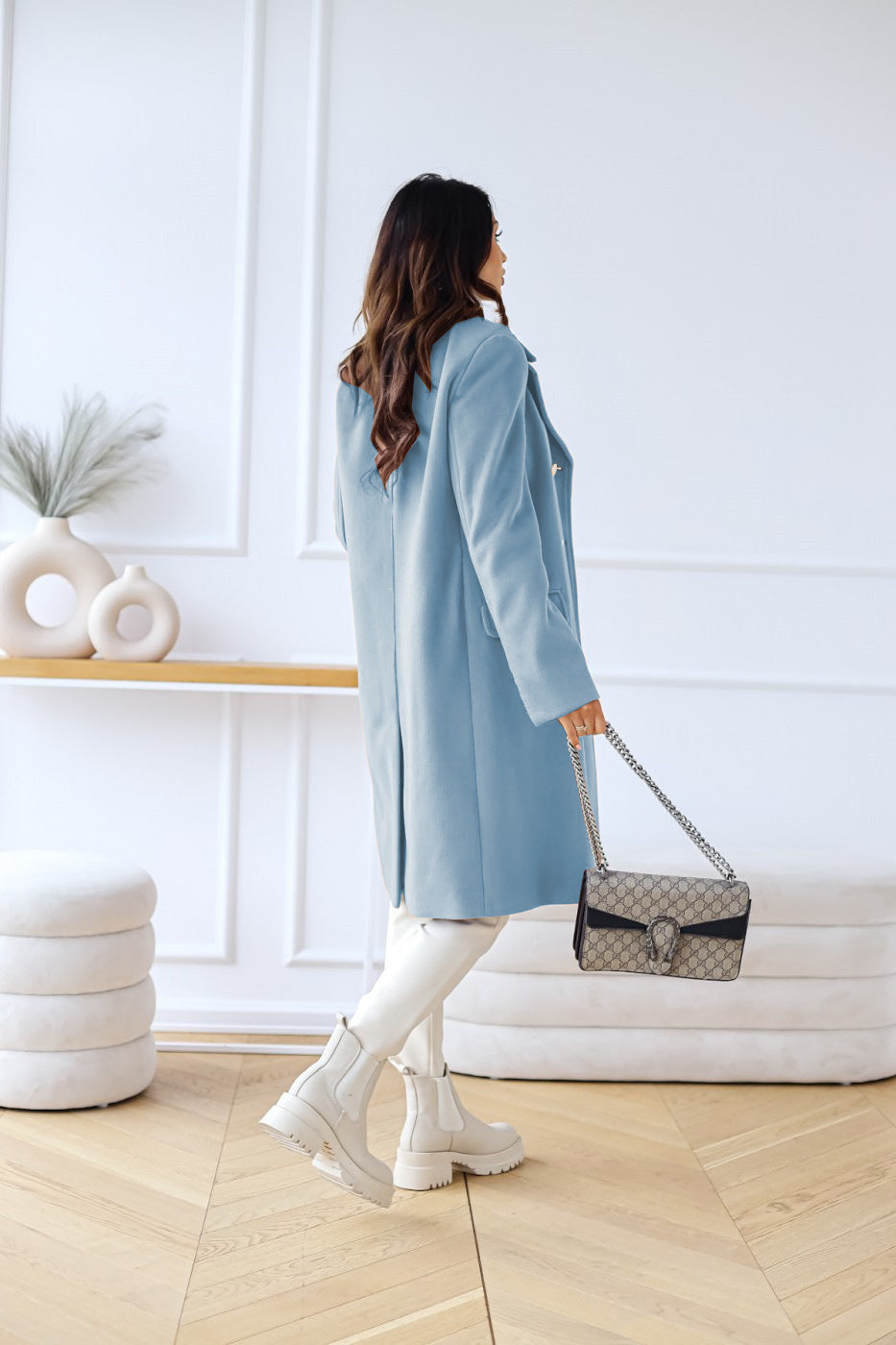 Ladies' Midi Winter Coat with Buttons