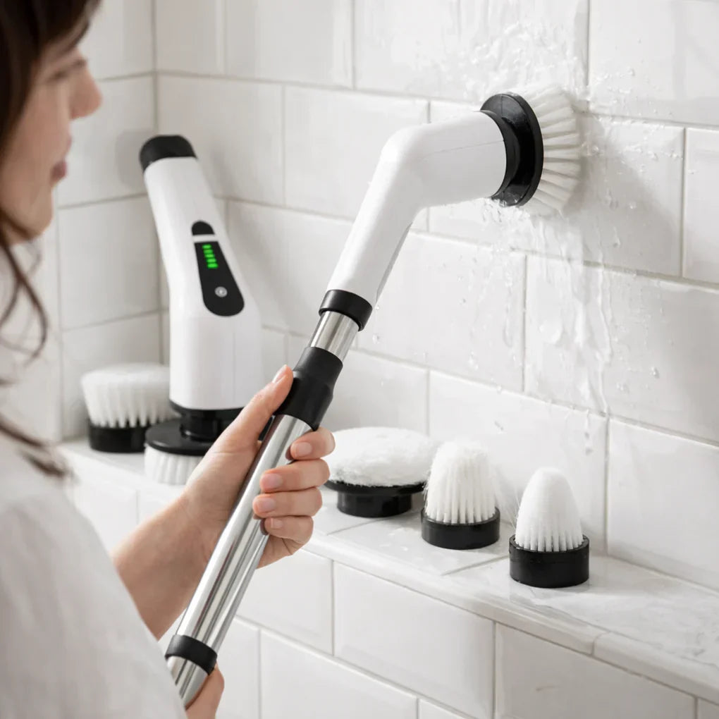 Wireless Cleaning Brush with Adjustable Heads