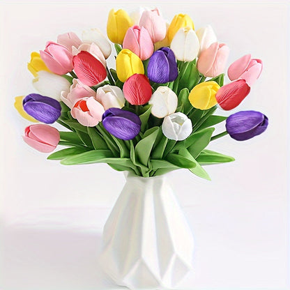 Set mit 15 naturgetreuen Kunsttulpen – ideal für Hochzeiten, Partys und die Dekoration zu Hause